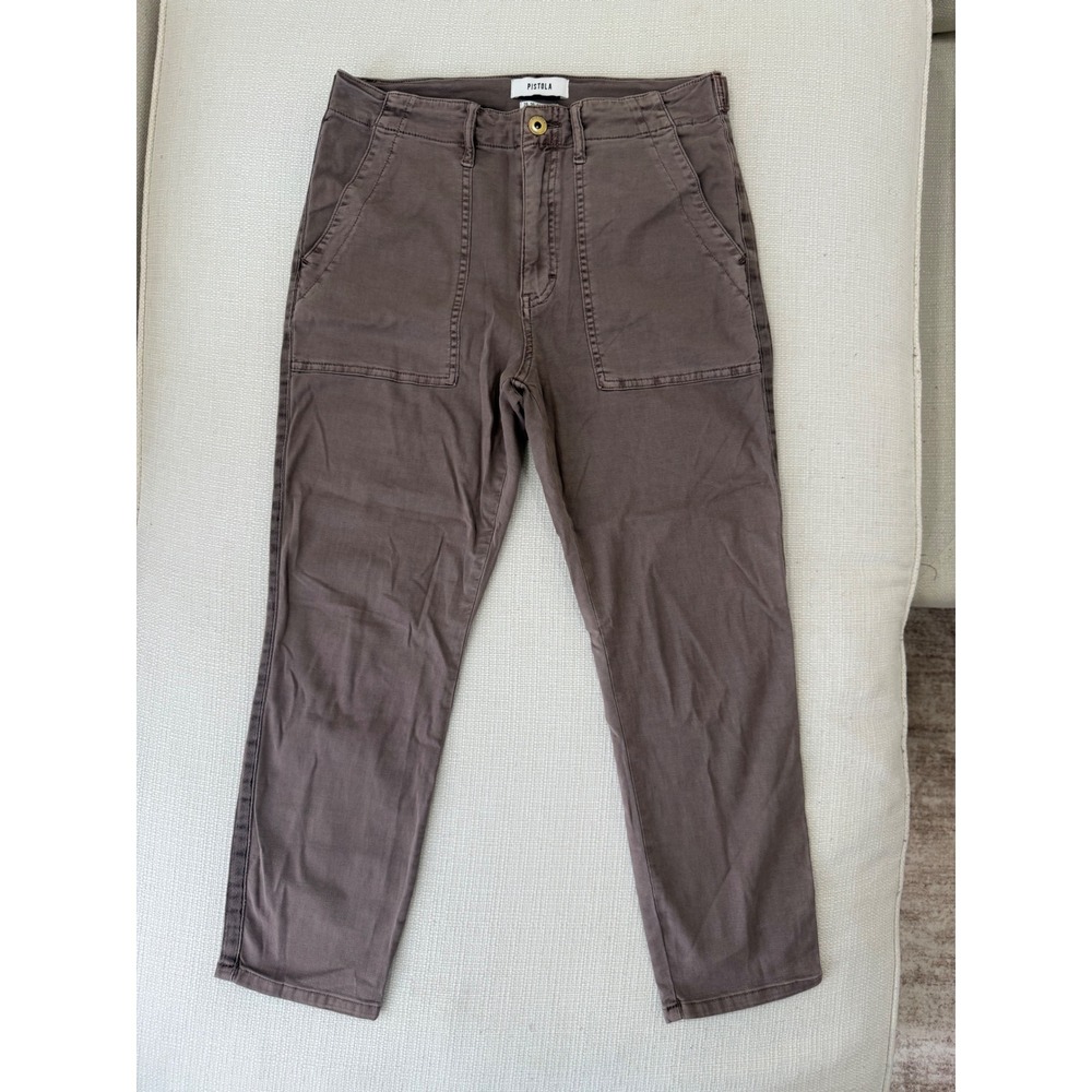 Pistola Pants Womens 29 Utility Straight Leg Patch Pocket Brown Excellent